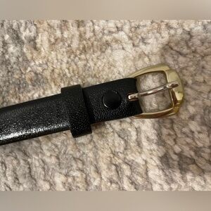 Paris Black 166W-1 Cowhide Leather Belt 32 Metal Buckle Total Length 37” Unisex